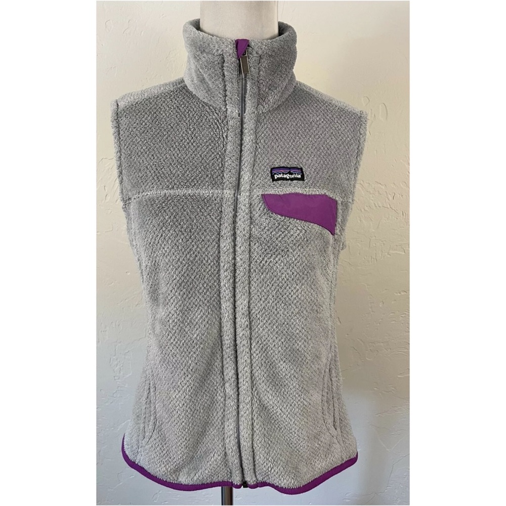 Patagonia Womens Gray Re-Tool Vest in size medium, gray/purple.